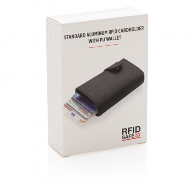 Logo trade promotional gifts picture of: Standard aluminium RFID cardholder with PU wallet