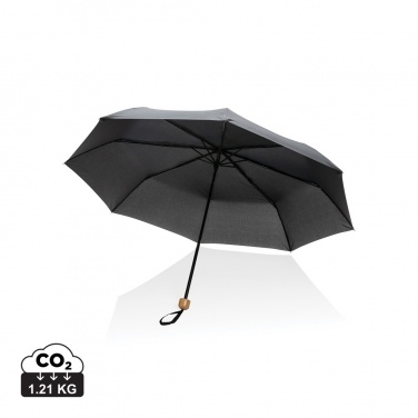 Logo trade promotional merchandise photo of: 20.5" Impact AWARE™ RPET 190T Pongee bamboo mini umbrella