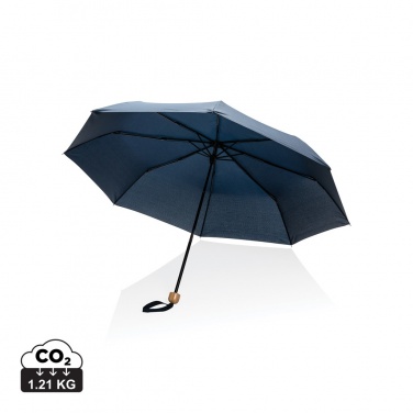 Logo trade promotional item photo of: 20.5" Impact AWARE™ RPET 190T Pongee bamboo mini umbrella