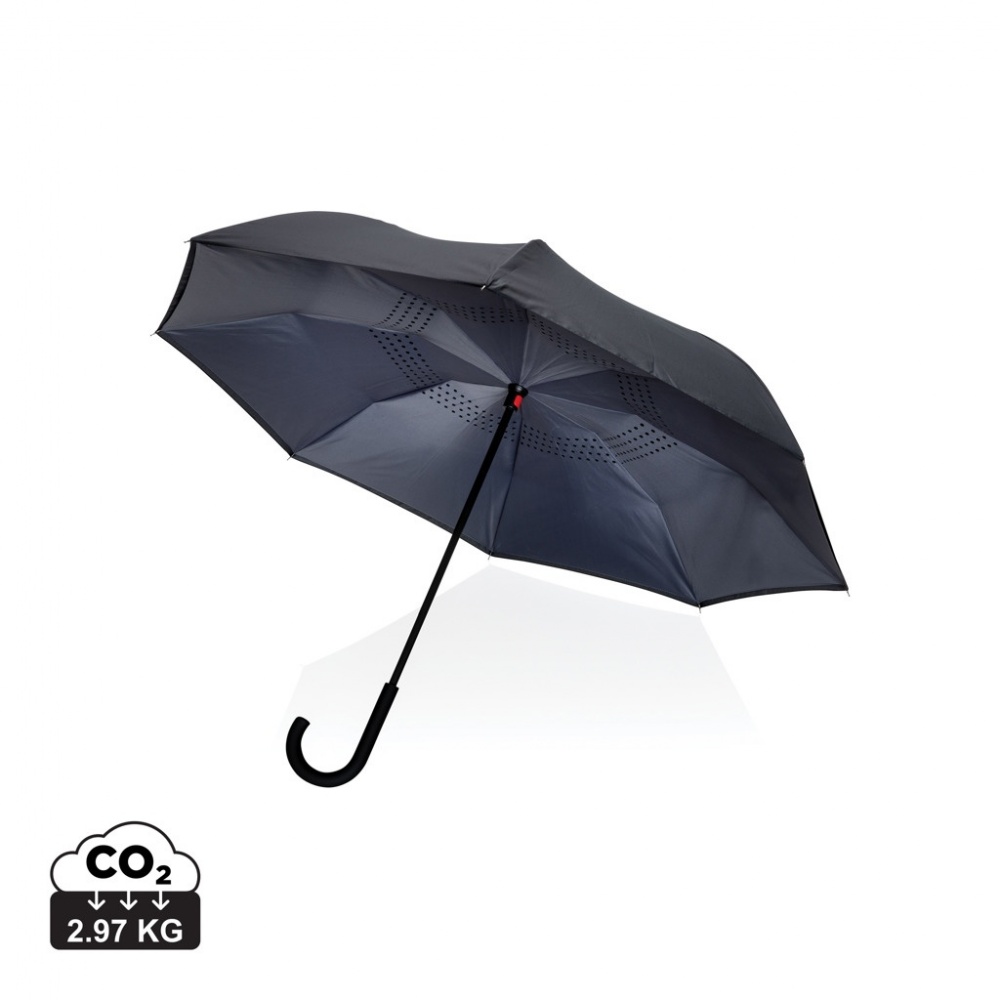 Logo trade promotional merchandise picture of: 23" Impact AWARE™ RPET 190T reversible umbrella
