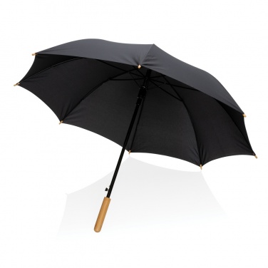 Logo trade promotional products image of: 23" Impact AWARE™ RPET 190T auto open bamboo umbrella