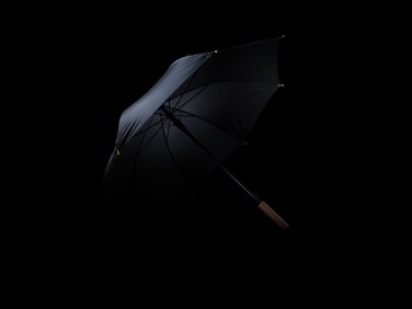 Logo trade promotional giveaway photo of: 23" Impact AWARE™ RPET 190T auto open bamboo umbrella