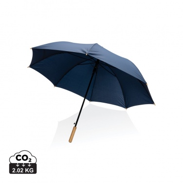 Logotrade promotional gift picture of: 27" Impact AWARE™ RPET 190T auto open bamboo umbrella