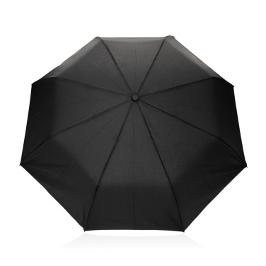 Logo trade promotional giveaways picture of: Kaycey 21" AWARE™ RPET Acacia wood mini auto open umbrella