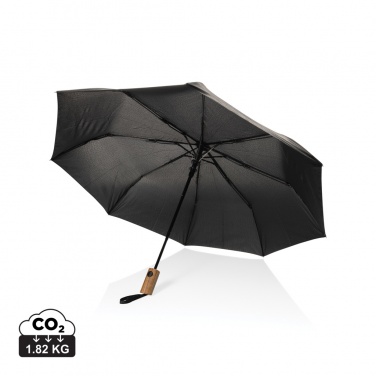 Logo trade promotional item photo of: Kaycey 21" AWARE™ RPET Acacia wood mini auto open umbrella