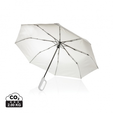 Logotrade promotional item image of: Yara 21" AWARE™ RPET solid colour umbrella with carabiner