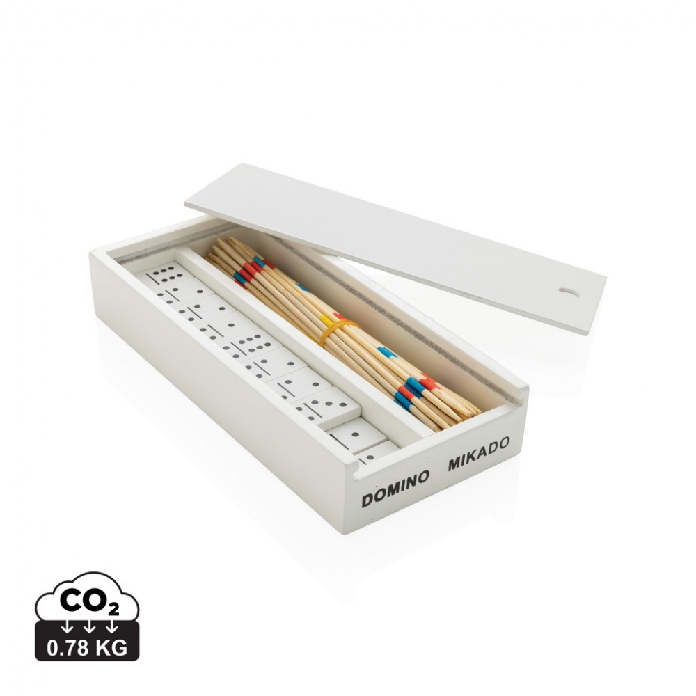 Logo trade promotional giveaway photo of: Deluxe mikado/domino in wooden box