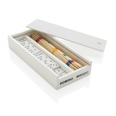 Logo trade promotional gifts picture of: Deluxe mikado/domino in wooden box