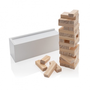 Logo trade corporate gifts picture of: Deluxe tumbling tower wood block stacking game