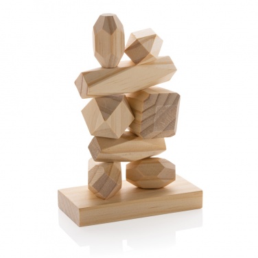 Logotrade promotional merchandise image of: Ukiyo Crios wooden balancing rocks in pouch