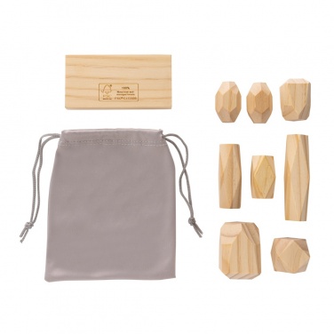 Logotrade promotional item image of: Ukiyo Crios wooden balancing rocks in pouch