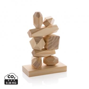 Logotrade promotional merchandise photo of: Ukiyo Crios wooden balancing rocks in pouch