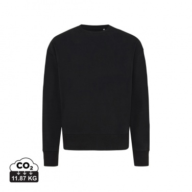 Logo trade promotional merchandise photo of: Iqoniq Kruger relaxed recycled cotton crew neck