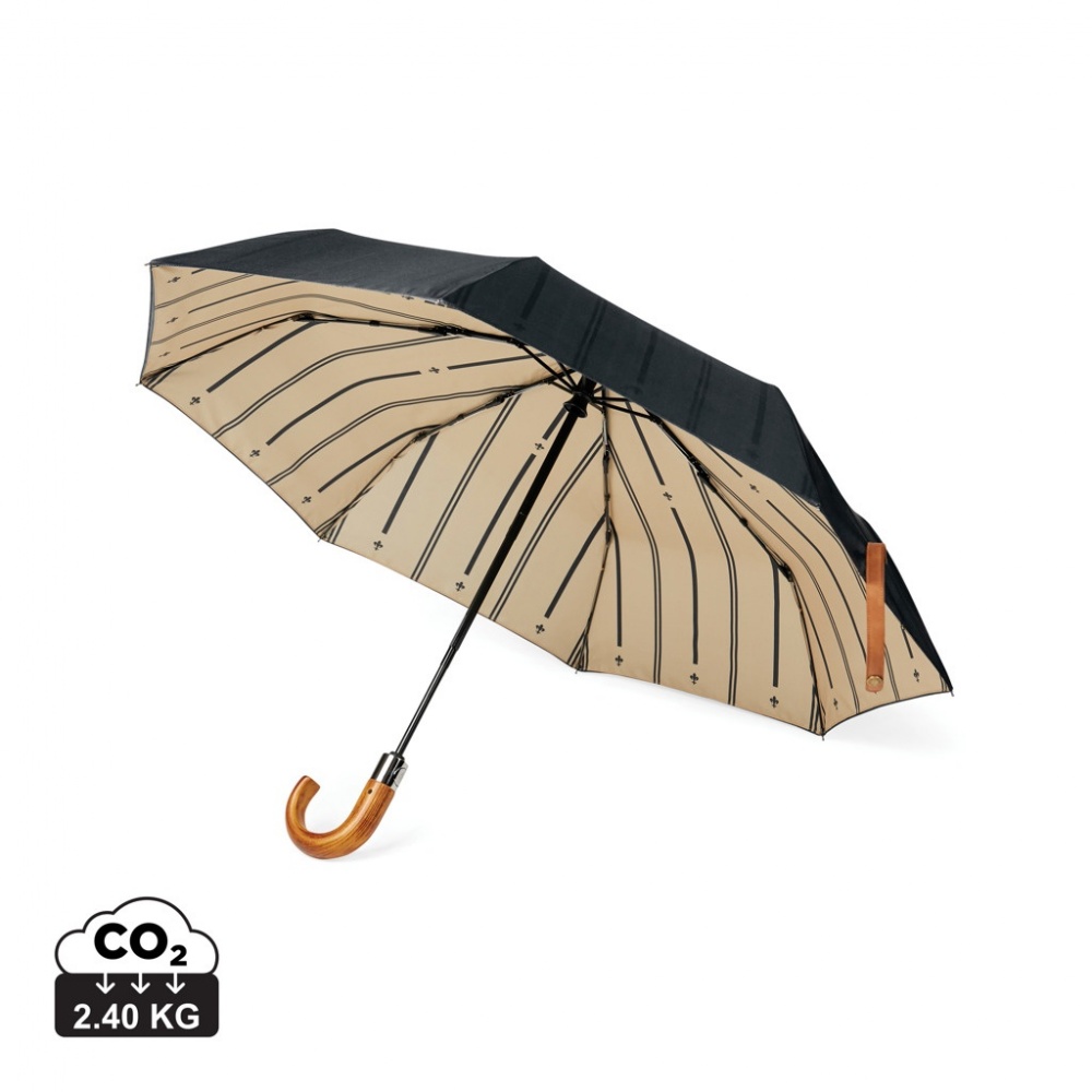 Logo trade promotional merchandise photo of: VINGA Bosler AWARE™ recycled pet 21" foldable umbrella