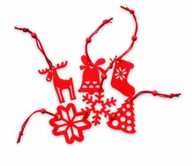 Logotrade corporate gift image of: Set of 6 felt tree hangers