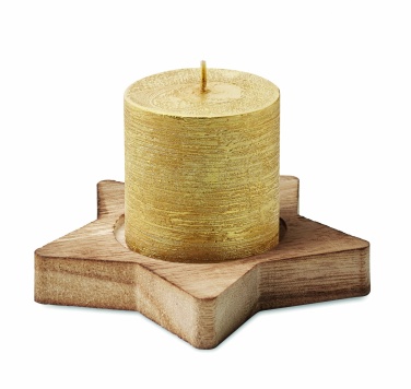 Logotrade business gift image of: Candle on star wooden base