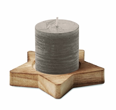 Logotrade corporate gift image of: Candle on star wooden base