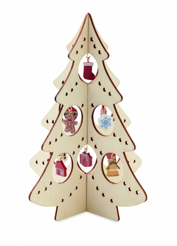 Logo trade promotional products image of: Wooden Xmas tree decoration