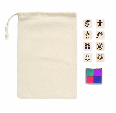 Logo trade promotional merchandise picture of: 8 wooden Christmas stamps set