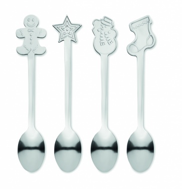 Logotrade promotional item image of: Set of 4 Christmas tea spoon