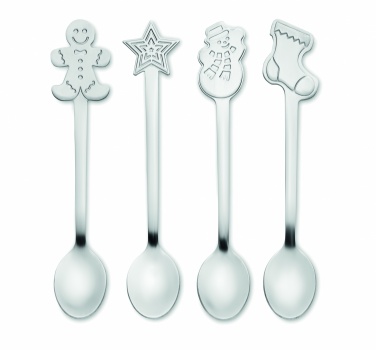 Logotrade promotional products photo of: Set of 4 Christmas tea spoon