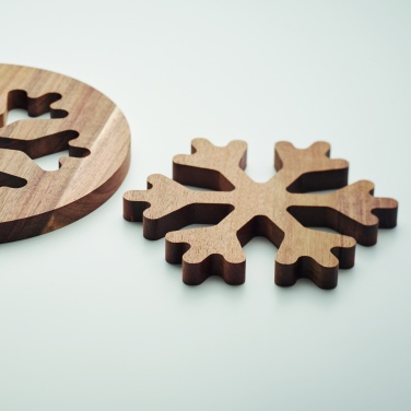 Logo trade corporate gifts picture of: Acacia wooden pot holders set