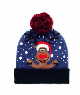 Logo trade business gift photo of: Christmas knitted beanie LED