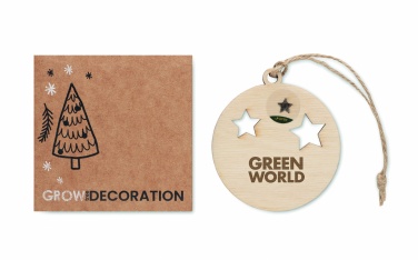 Logo trade promotional giveaways image of: Wooden bauble shape hanger