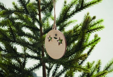 Logo trade promotional gift photo of: Wooden bauble shape hanger