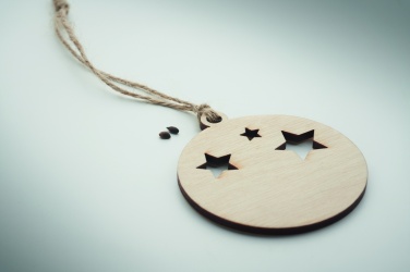 Logo trade advertising product photo of: Wooden bauble shape hanger