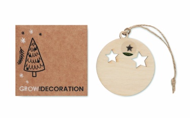 Logo trade promotional gifts image of: Wooden bauble shape hanger