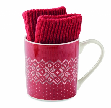 Logo trade promotional merchandise photo of: Winter gift mug and gloves set