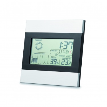 Logo trade promotional giveaways image of: Weather station and clock