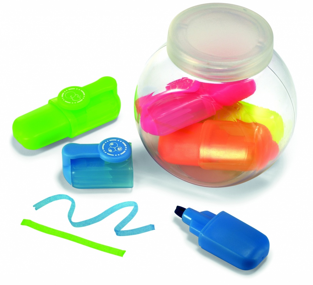 Logotrade advertising products photo of: 5 highlighters in container