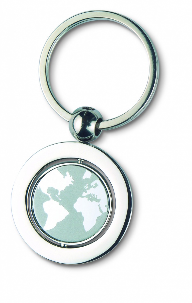 Logotrade promotional giveaway picture of: Globe metal key ring  WORLD