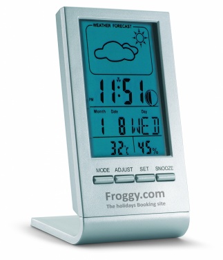 Logo trade advertising products image of: Weather station with blue LCD