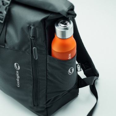 Logo trade promotional gifts picture of: 300D RPET rolltop backpack