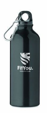 Logotrade promotional giveaway picture of: 500 ml single-walled water bottle made of recycled aluminum with a carabiner