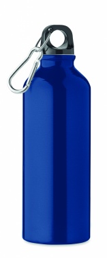 Logo trade promotional gift photo of: 500 ml single-walled water bottle made of recycled aluminum with a carabiner