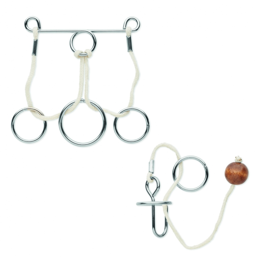 Logo trade promotional giveaways picture of: Set of 2 metal brain teasers