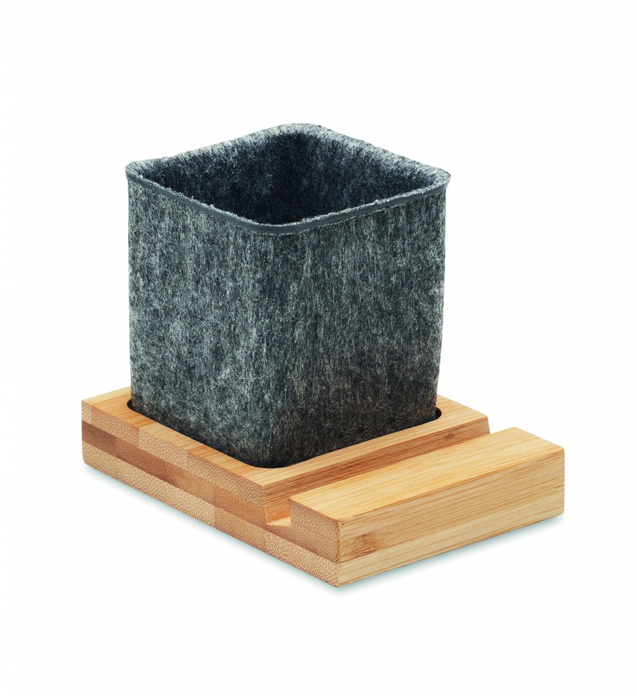 Logotrade business gift image of: RPET felt pen pot phone stand