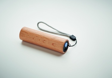 Logo trade promotional items image of: Beech wood rechargeable torch