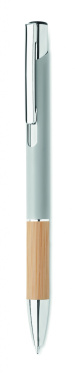 Logotrade promotional gift image of: Ballpoint pen made of aluminum with a bamboo grip