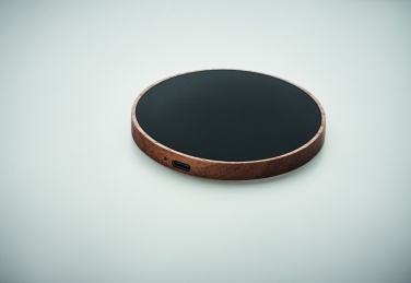 Logo trade promotional giveaways picture of: Wireless charger in acacia 15W