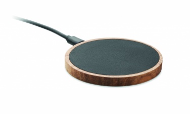 Logo trade corporate gifts picture of: Wireless charger in acacia 15W