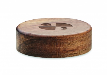 Logo trade business gift photo of: Wireless charger in acacia 15W