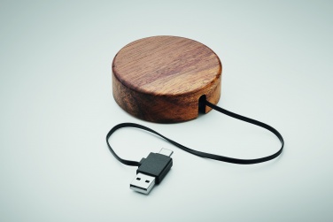 Logo trade promotional gifts image of: Wireless charger in acacia 15W