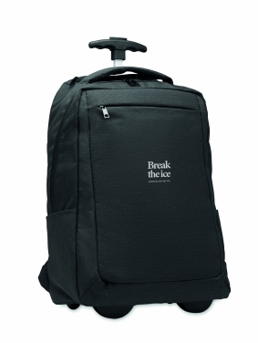 Logo trade promotional merchandise picture of: A portable backpack trolley with wheels, made of 600D RPET polyester