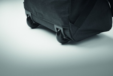 Logo trade promotional giveaway photo of: A portable backpack trolley with wheels, made of 600D RPET polyester