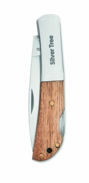 Logo trade corporate gifts image of: Foldable knife in acacia wood